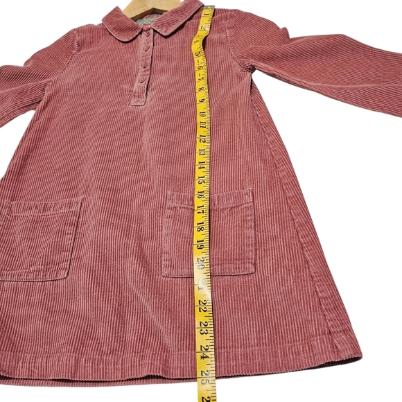 Mini Boden Girl Pink Corduroy Dress Front Pockets Size 7-8 Cotton Easter - Picture 9 of 11